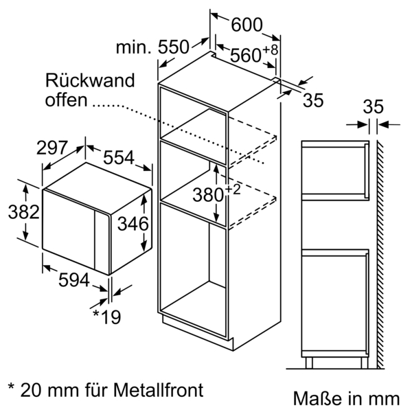 Bosch BFL524MS0 Einbau-Mikrowelle, Serie 6 Aussteller