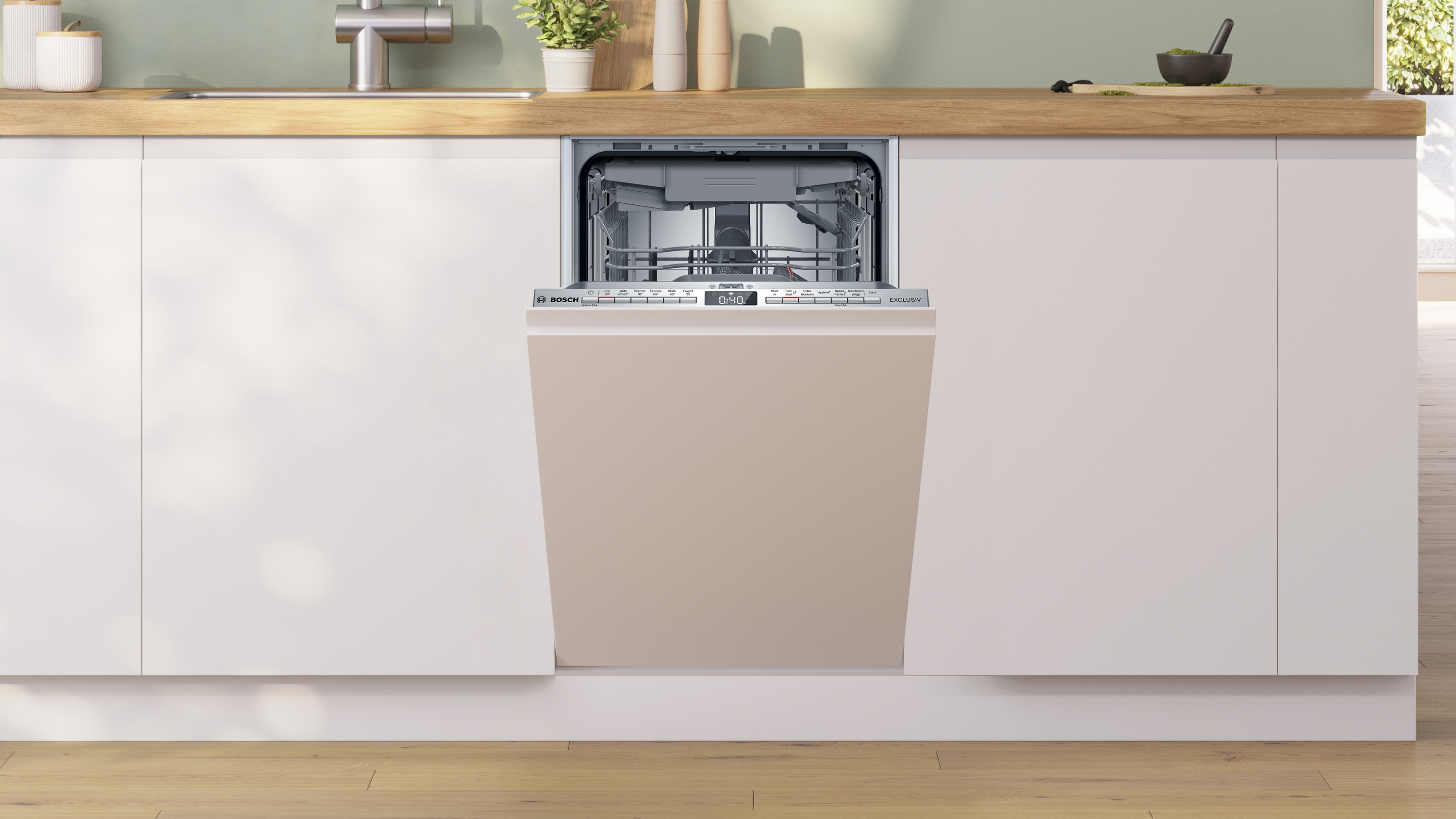 Bosch SPD4EMX02D Geschirrspüler vollintegr. | 45 cm | Vario Flex Korbsystem | Info Light | EEK B