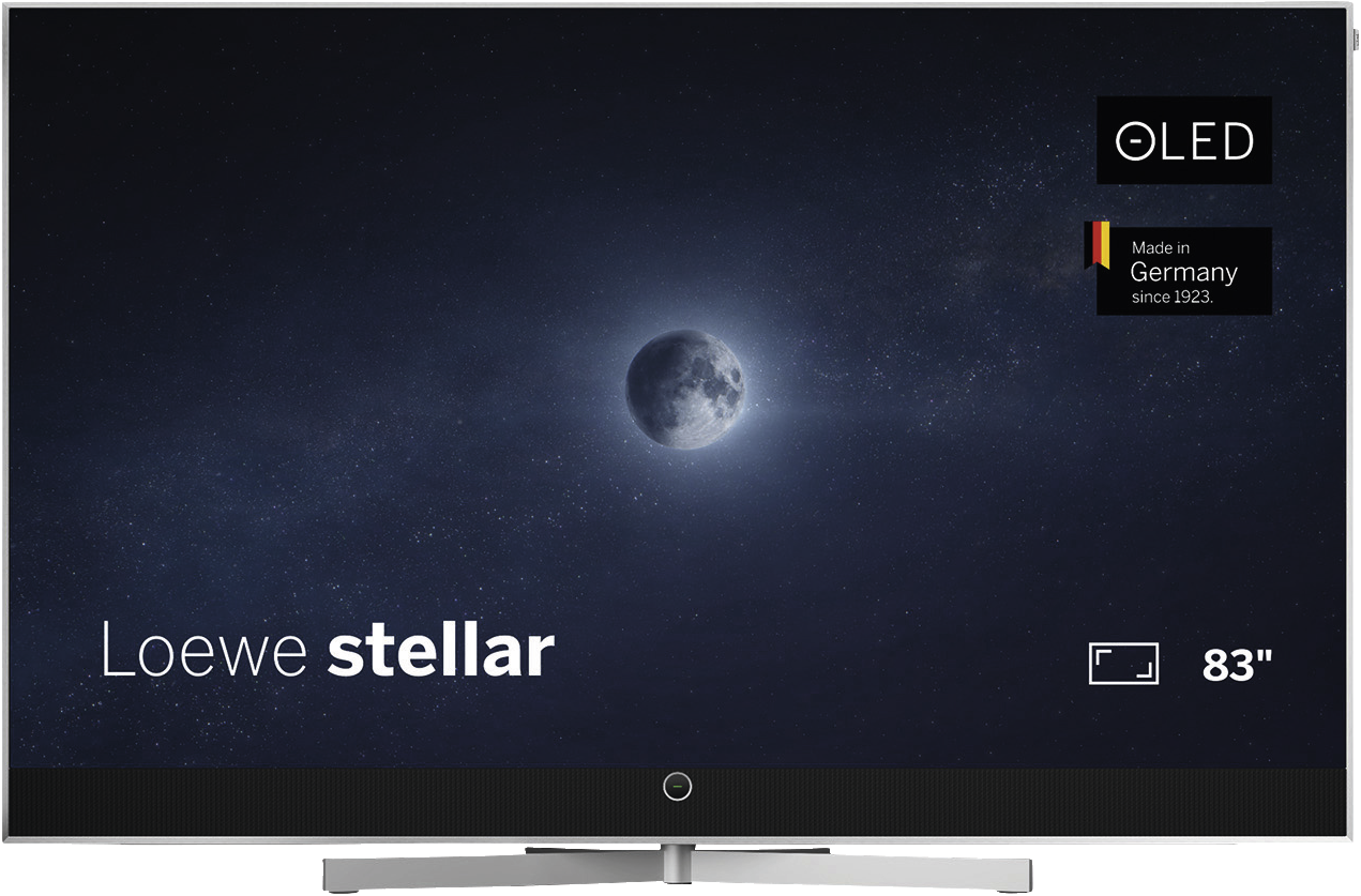 Loewe stellar 83 dr+ (ti) | Alu Brushed + Alu | 83 Zoll 4K OLED | 144 Hz | integr. Festplatte