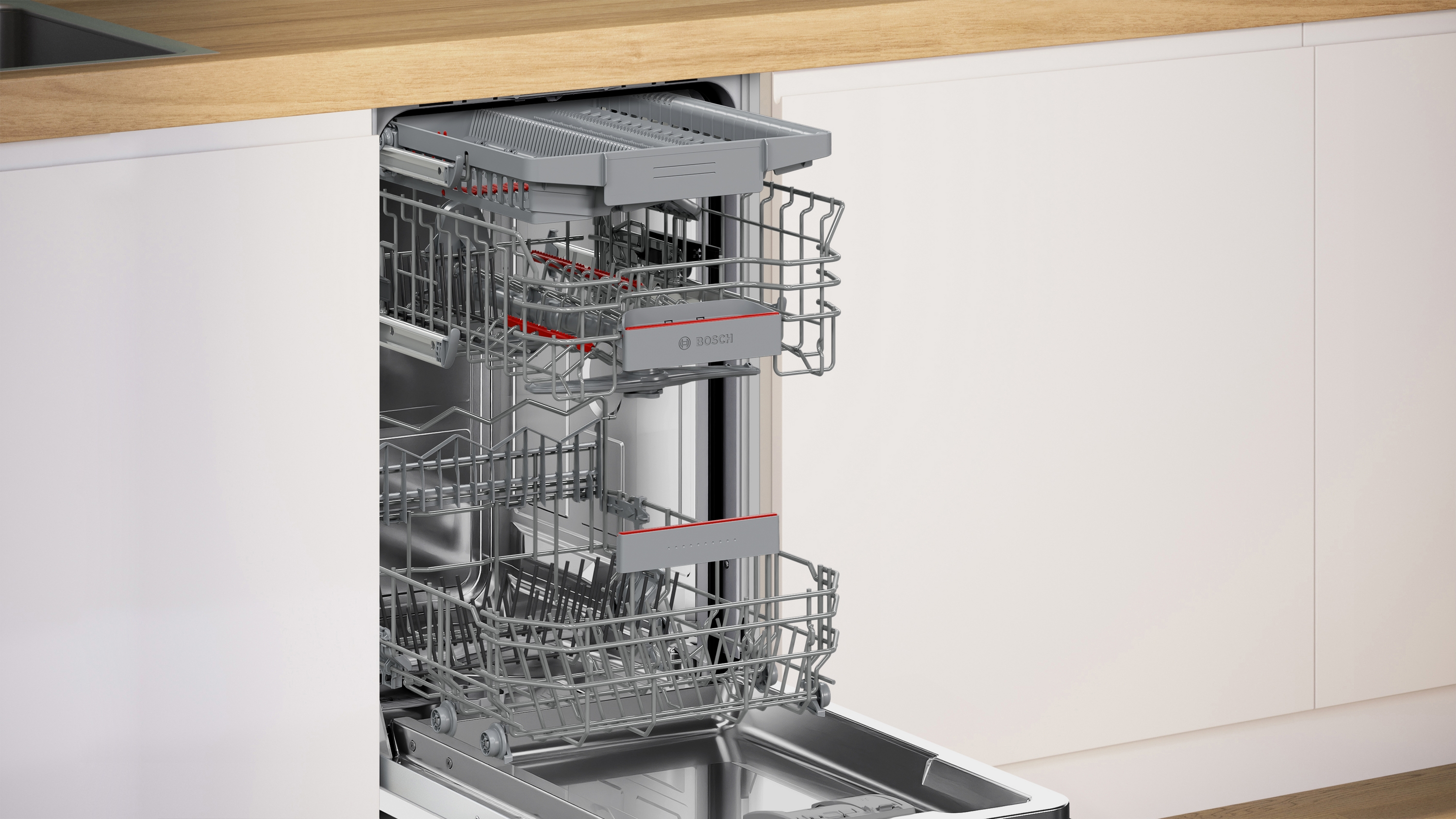 Bosch SPD4EMX02D Geschirrspüler vollintegr. | 45 cm | Vario Flex Korbsystem | Info Light | EEK B