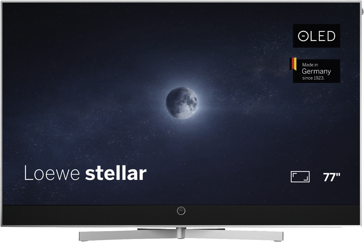 Loewe stellar 77 dr+ (ti) | Alu Brushed + Alu | 77 Zoll 4K OLED | 144 Hz | integr. Festplatte