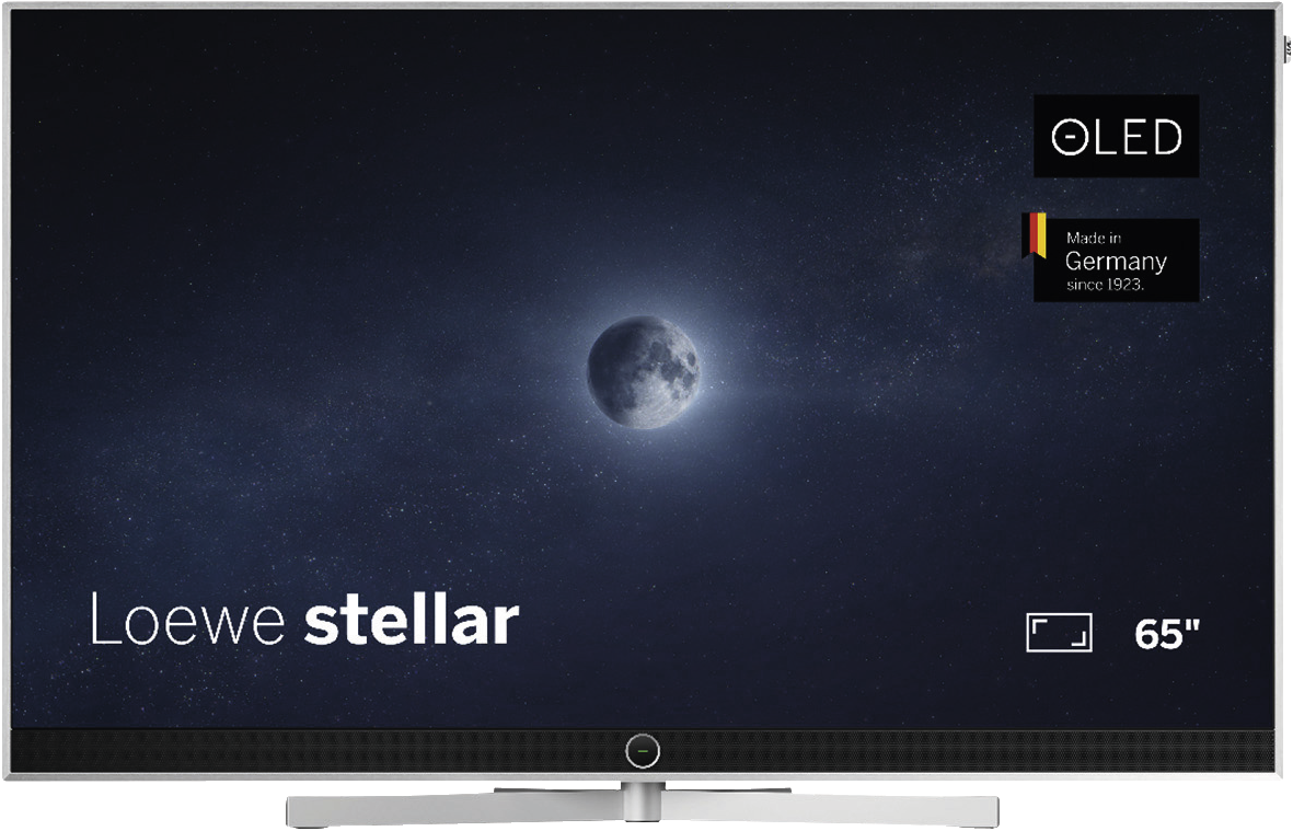 Loewe stellar 65 dr+ (ti) | Alu Brushed + Concrete | 65 Zoll 4K OLED | 144 Hz | integr. Festplatte