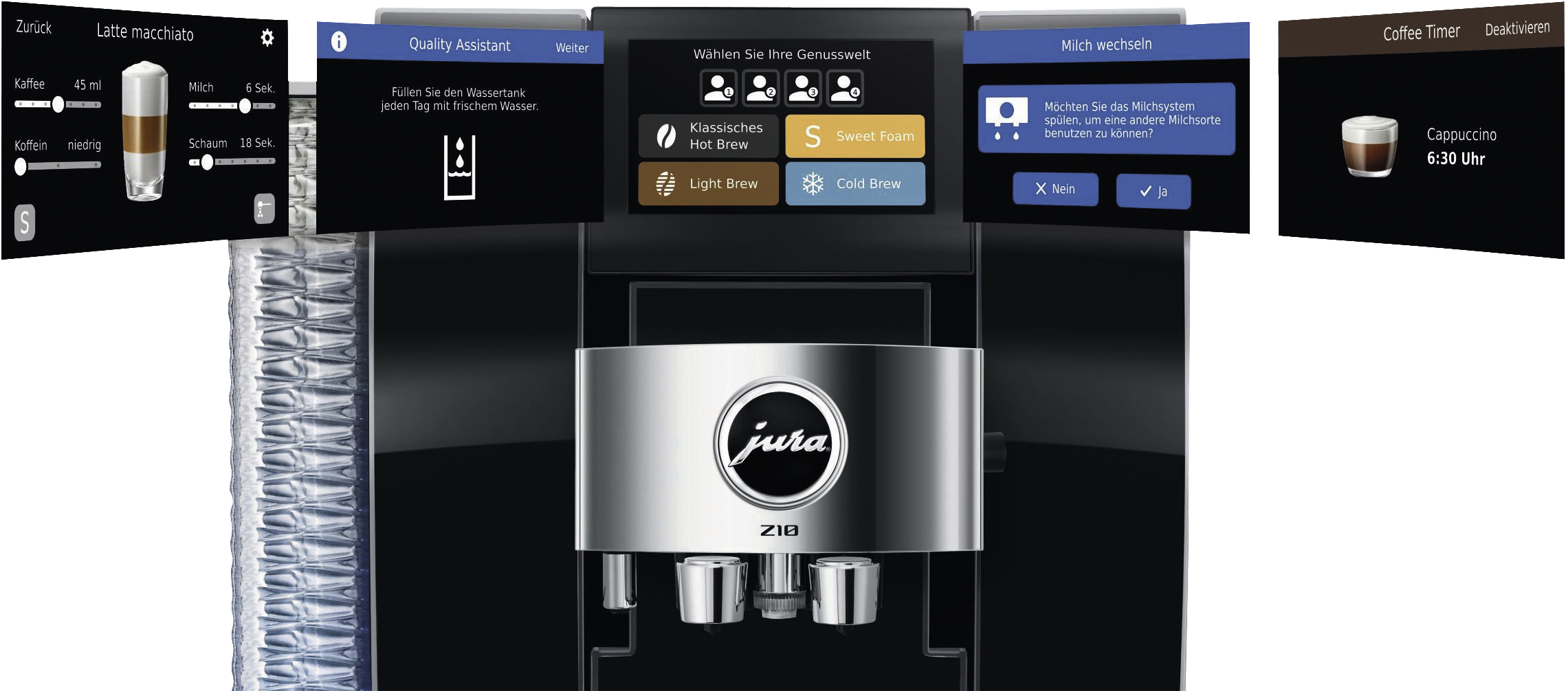 JURA Z10 (EB) Diamond Black | Kaffeevollautomat | 15 bar | 2,4 l Tank