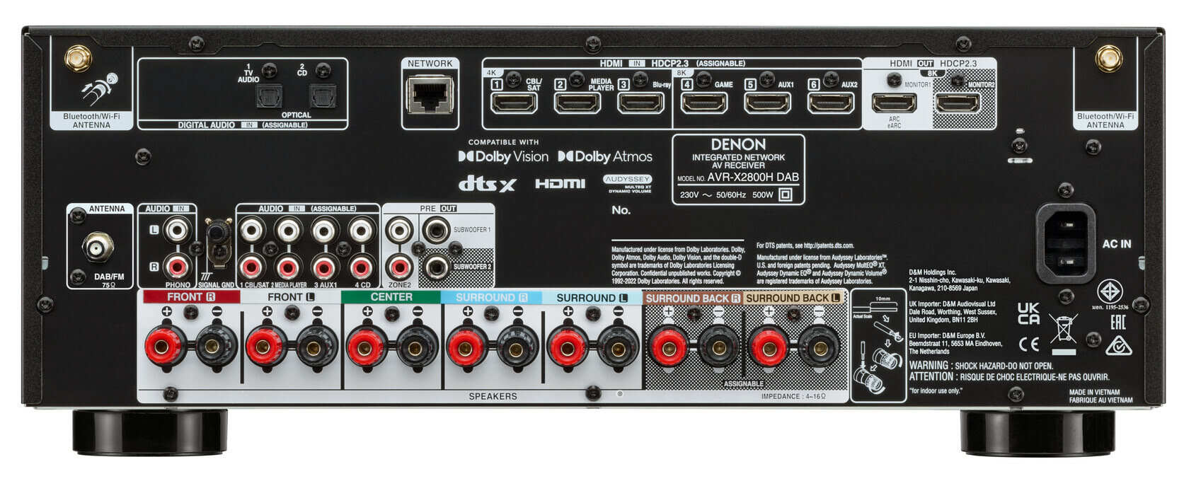 Denon AVR-X2800H DAB 7.2 Kanal 8K AV-Receiver