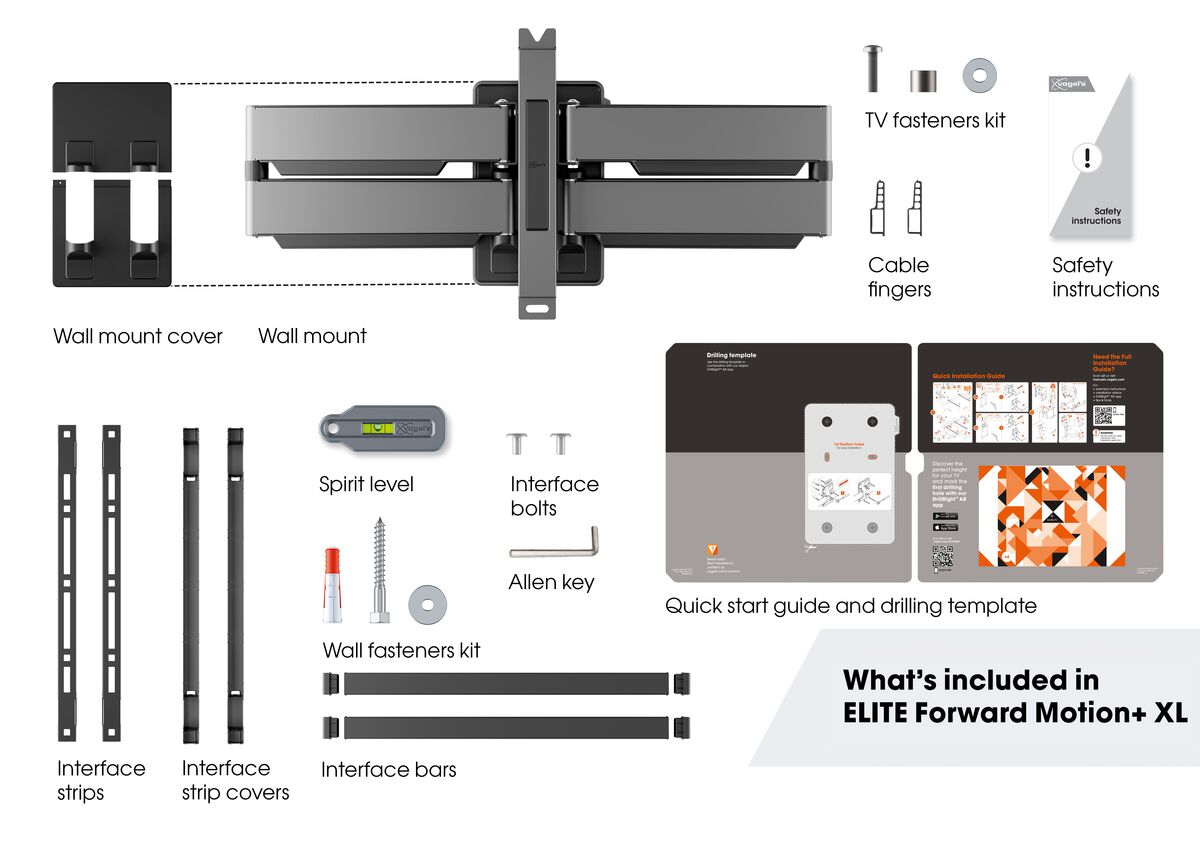 Vogels ELITE TVM5855 Schwenkbarer TV-Wandhalter für Geräte von 55"-100"