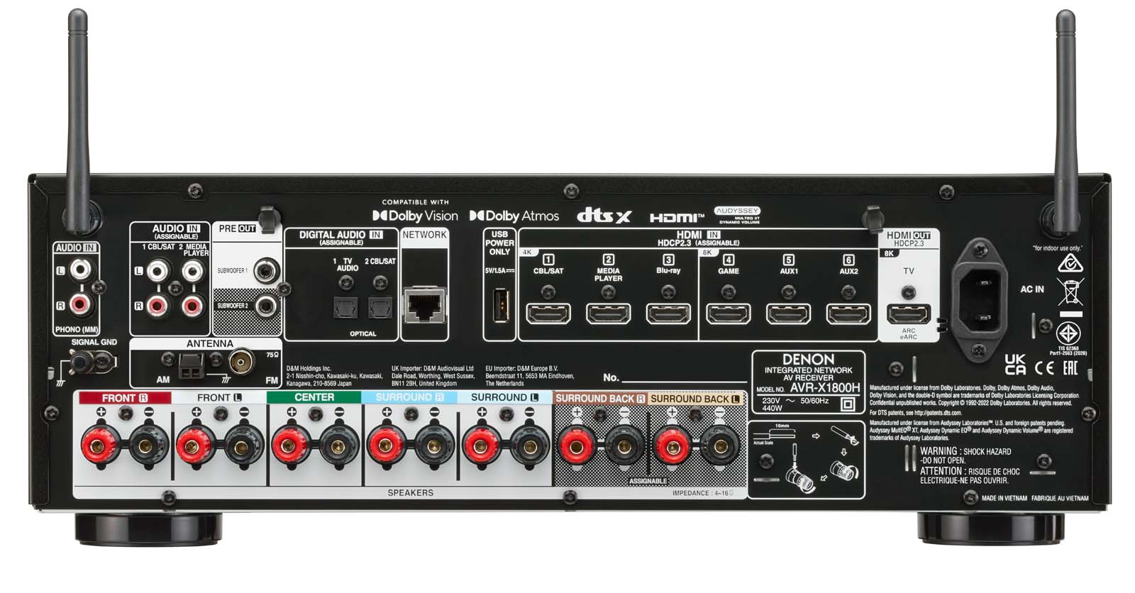 Denon AVR-X1800H DAB 7.2-Kanal 8K AV-Receiver