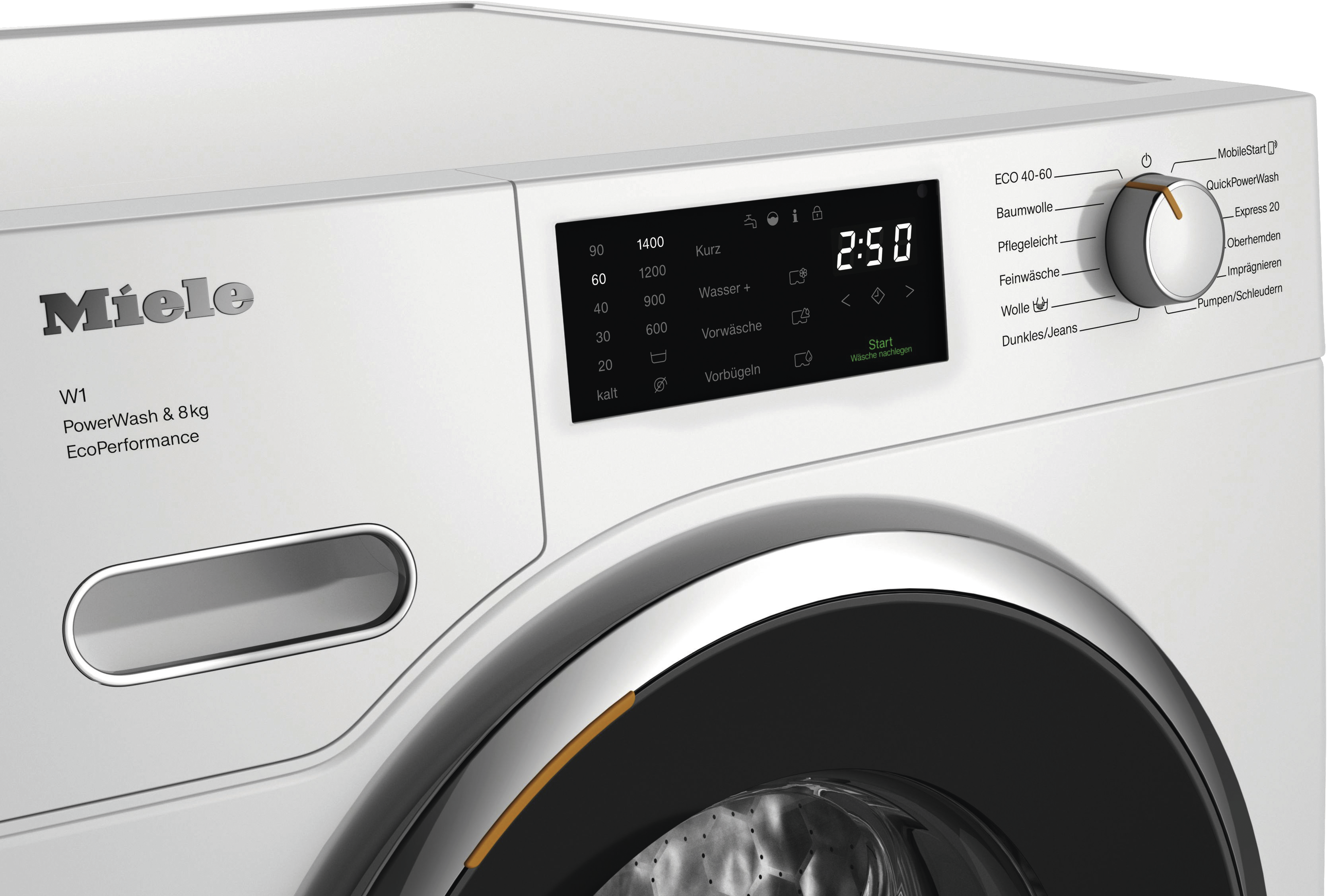 Miele WWE 460 WPS | W1 | 8 kg | 68 dB | QuickPowerWash | SteamCare | EEK A